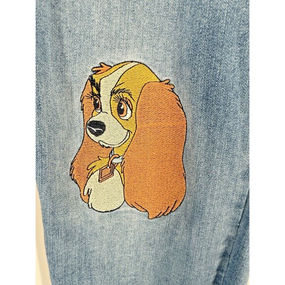 Disney Lady & Tramp Embroidered Straight Leg Jeans Hot Topic Size 22 41" X 28" - Picture 3 of 14
